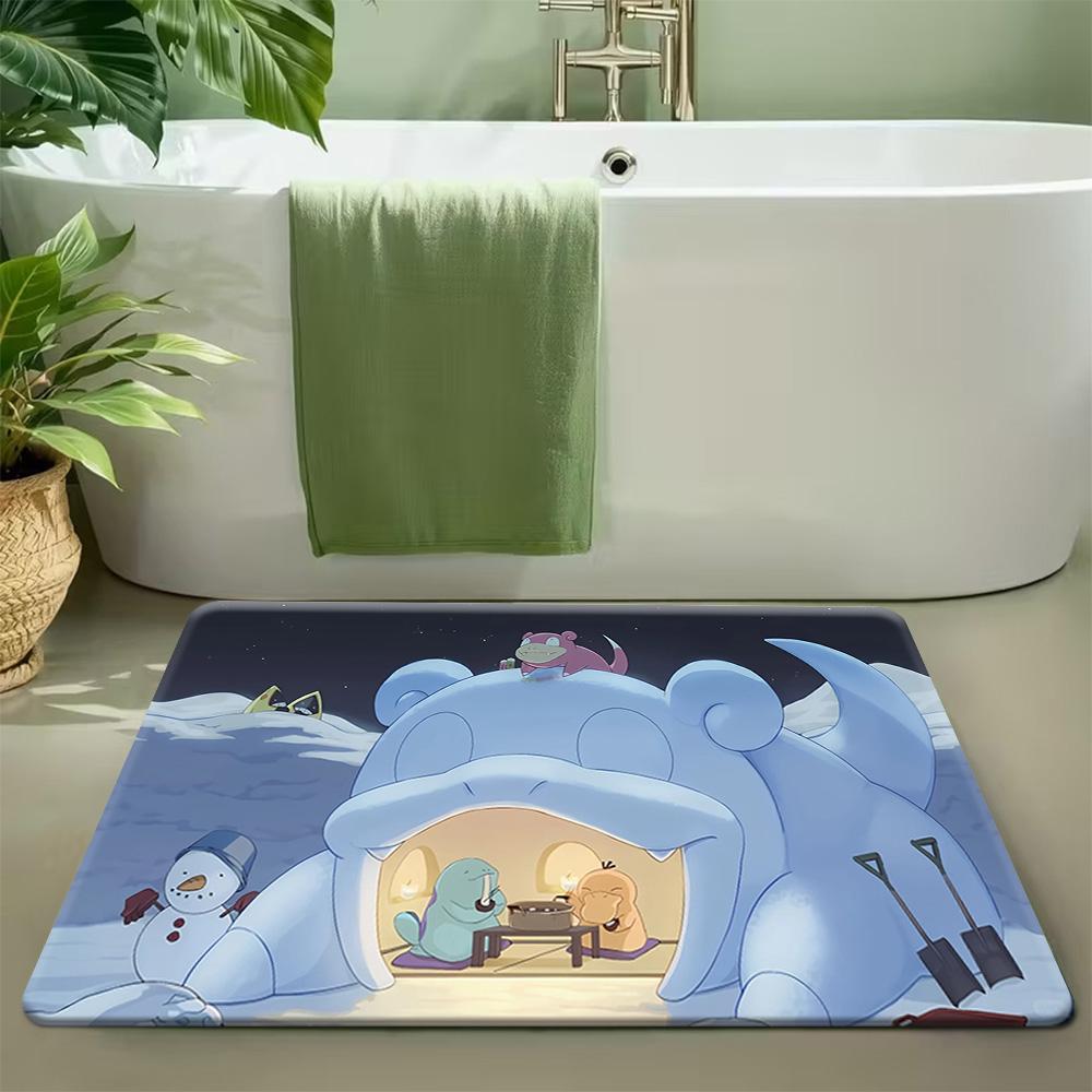 Pokemon Ash and Newborn Charmander Cave Print Non-Slip Floor Mat Doormat