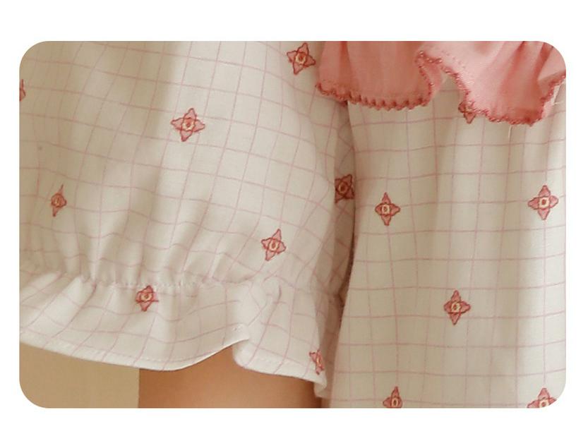 Женская летняя пижама из чистого хлопка 2023 года с марлей и свободными рукавами с завязками на пять точек