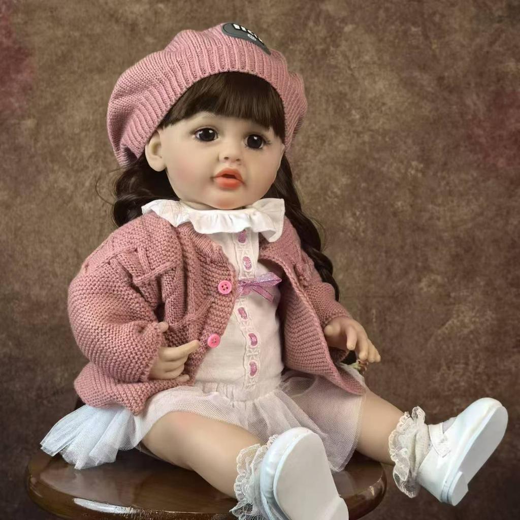 Lifelike Princess Reborn Baby Dolls Girl Full Silicone Vinyl 22 Inch Baby Doll Toys Made of KEIUMI Kids Birthday Gifts