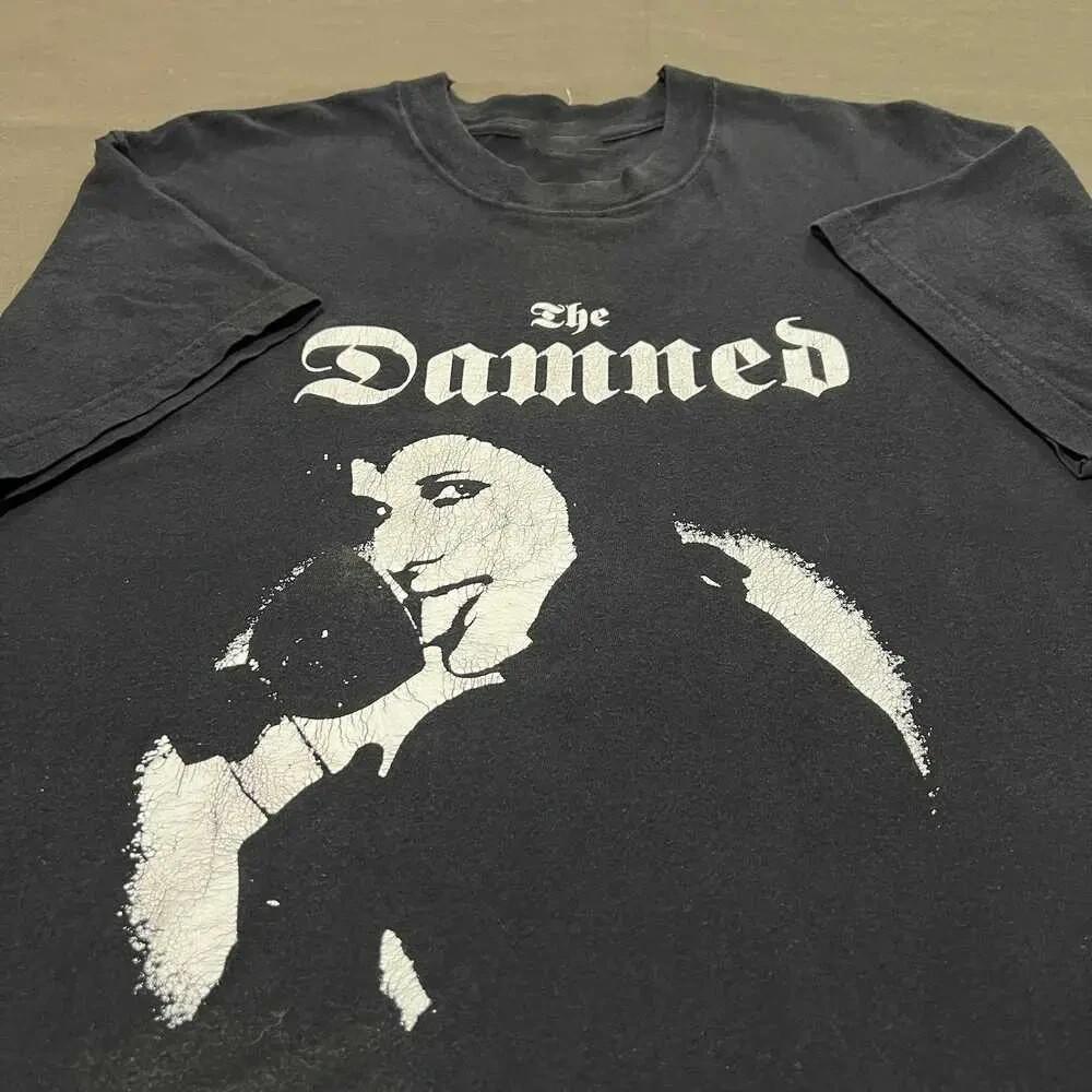 Новая Популярная Черная Футболка Группы The Damned Топы футболки Мужская Женская Хлопок Полный Размер