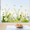 Белый цветок Статичная наклейка на стекло Съемная Водонепроницаемая ПВХ Цветочная Статическая наклейка на окно Весенний Декор для дома Офиса Гостиной Наклейка
