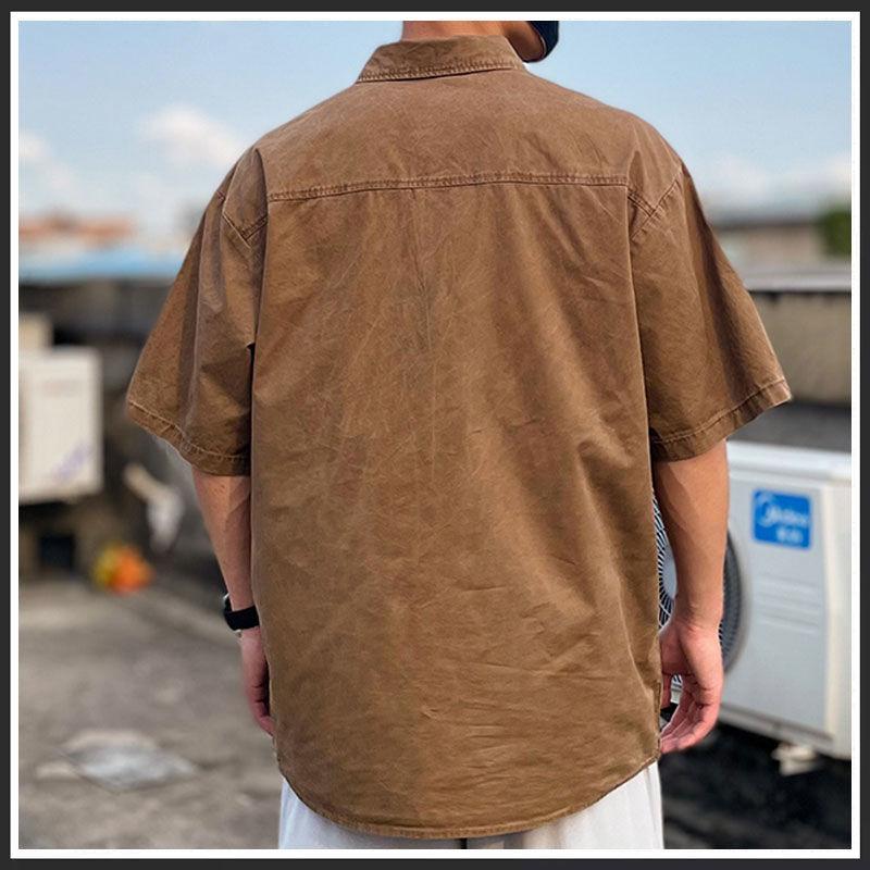 Летняя японская рубашка поло с коротким рукавом, футболка с воротником поло, мужской трендовый бренд, высококачественная рубашка с несколькими карманами, топ