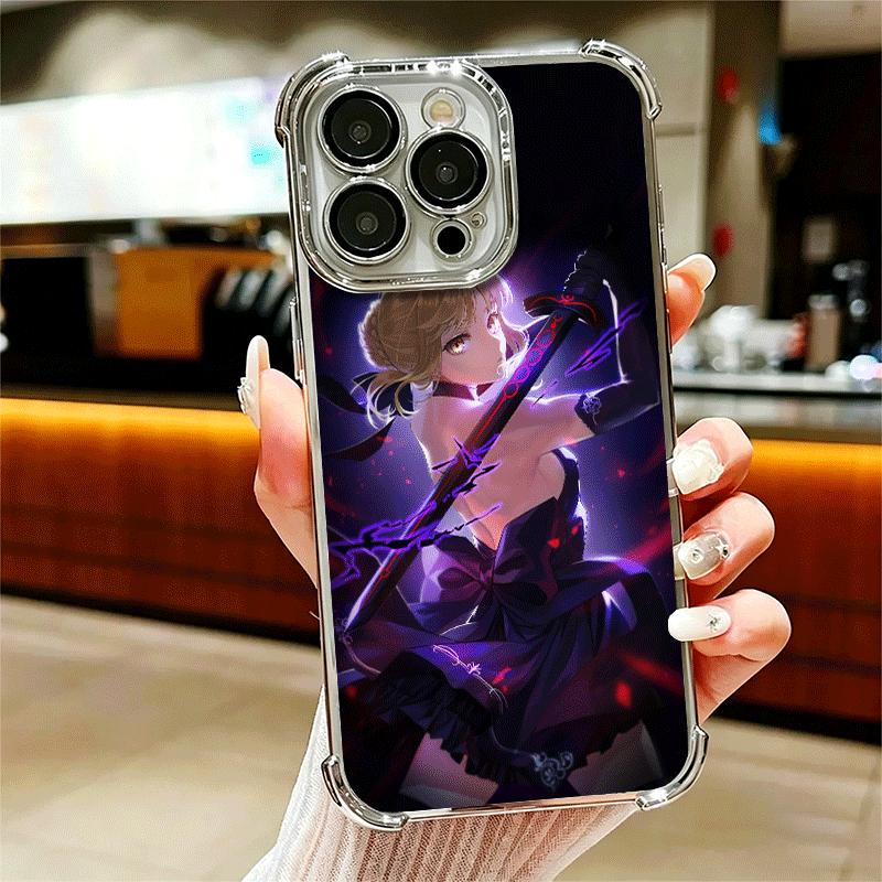 Чехол для телефона с покрытием Сабер из Fate Zero Stay Night Для Iphone 16 17 Pro Max Air 16E 14 15 Plus 12 13 Mini Ударопрочный чехол с подушкой безопасности