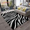 Черно-белый красочный ковер с узором в полоску зебры, ковер для дома, гостиной, спальни, дивана, коврик для двери, декор, коврик, нескользящий напольный коврик