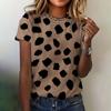 New Summer Women's Clothing Crew-neck T-shirt Spotted Print Short-sleeved Casual Comfortable Top Ladies Elegant Loose T-shirt