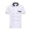 Рубашка шеф-повара унисекс, кухонная двубортная рубашка с короткими рукавами и воротником-стойкой, устойчивая к пятнам, свободная кухня, пекарня, ресторан, столовая, униформа официанта, верхняя одежда повара