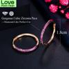 Elegant Green Red Cubic Zirconia Stones 585 Gold Color Circle Round Ear Rings Hoop Earrings For Women Jewelry Cz955
