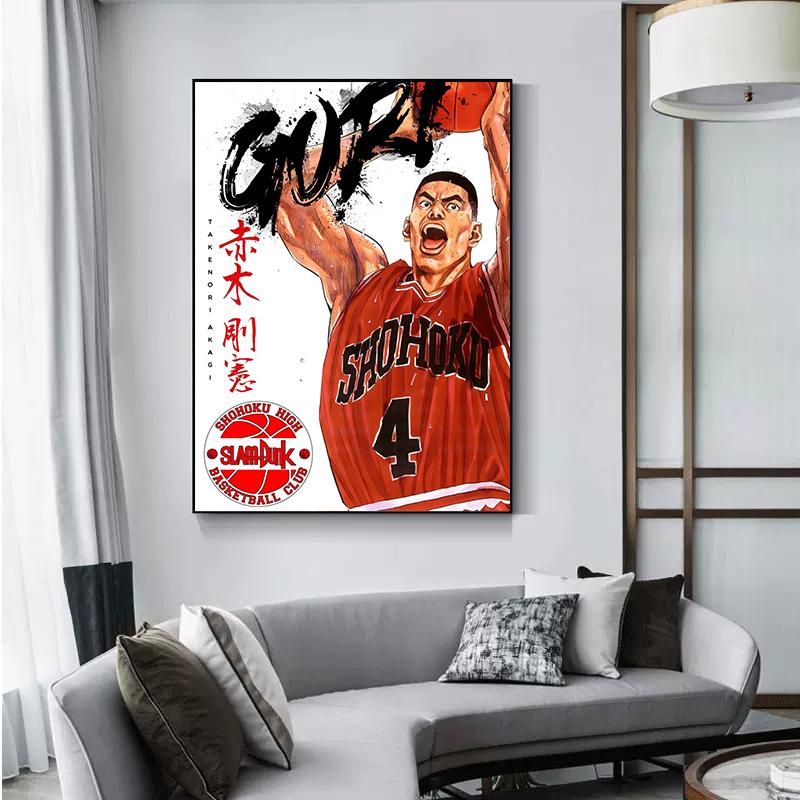 Аниме Slam Dunk плакат и принты, японский фильм, холст, картина, игра в баскетбол, настенная картина для мальчика, детская комната, украшение дома