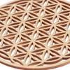 1Pc Creative Chakra Pattern Coaster Wood Flower Of Life Natural Symbol Round