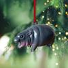 Lovely Hippo Shape Christmas Decoration Funny Hippo Christmas Decoration Table Display Charm for Festival Home Setting