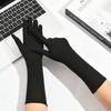 Женские весенне-летние длинные эластичные перчатки из молочного шелка с вышивкой, перчатки для путешествий, вождения и езды на велосипеде, защищающие от солнца