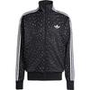 adidas Originals Firebird Леопардовый принт Полная молния Воротник-стойка Свободный крой Спортивная куртка Мужская Черный JV7579