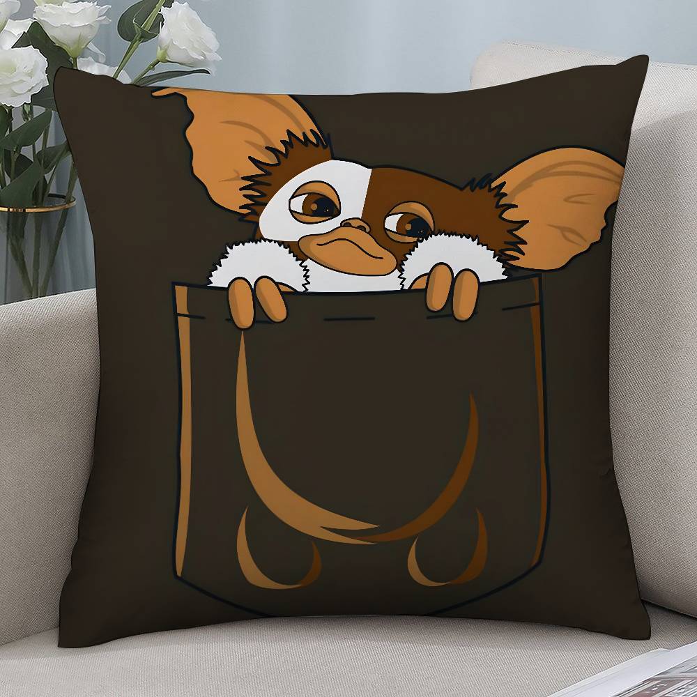 Cute GGremlins Pillow Case Short plush Doublesided Print Square Throw Pillow Covers Sofa Home Cushion Decor