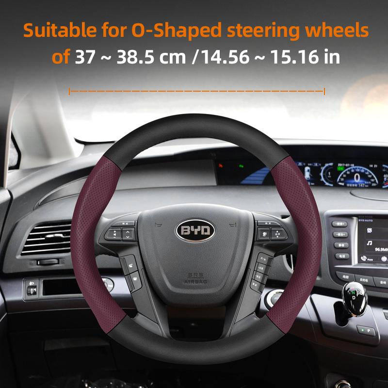 Suitable for Byd Breathable Leather Matte Carbon Fiber Texture Steering Wheel Cover Suitable for Dolphin Mini Seal Atto 3 King Shark 6 Song njbwy33