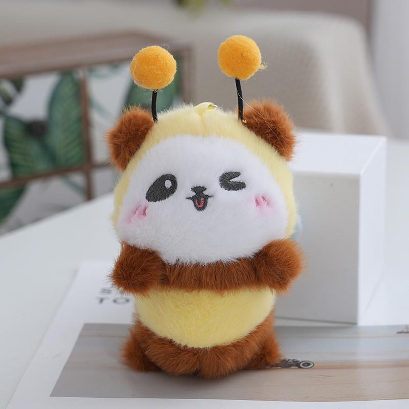 Delightful Panda Bee Plush Keychain In Various Colors Perfect For Creative Gifts 13cm