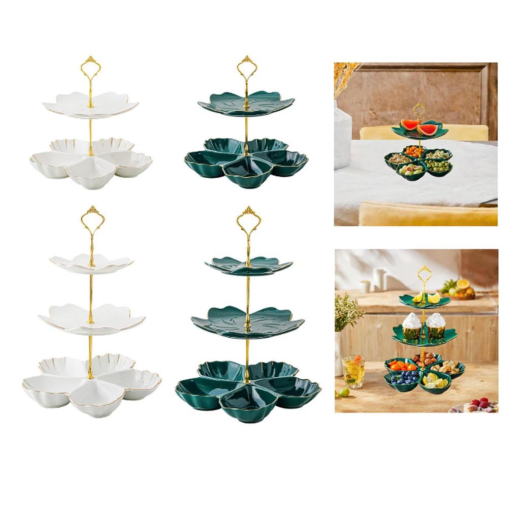 Tiered Ceramic Cake Stand Tiered Serving Tray for Birthday Wedding Donuts