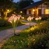 Warm White LED Path Lighting Solar Lily Flower Light, Garden Lights with Stake, Yard Lamp, Cordless Illumination Outdoor Decorative Lighting,
