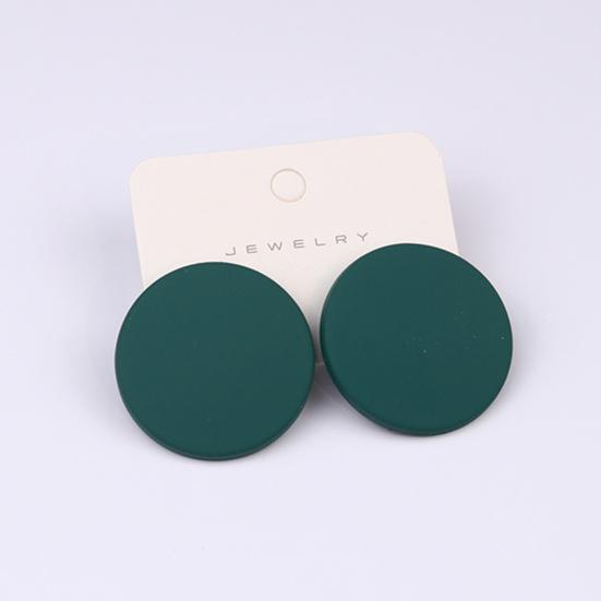 1 пара серег-гвоздиков ярких цветов с геометрическим рисунком, аэрозольная краска, пирсинг, простые для женщин и девочек, большие