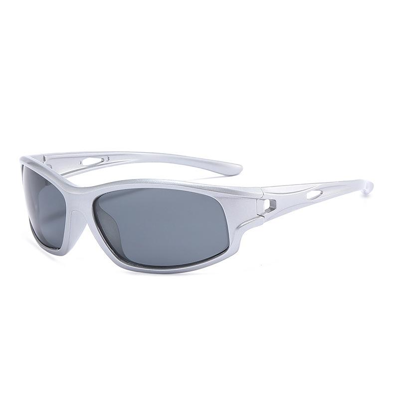Youth Outdoor Sports Sunglasses Children's Soft Silicone Polarized Silver Cycling