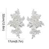 2PCS Handmade Pearls Embroidery Applique DIY Crafts Cloth Applique Exquisite Cloth Patch  Sewing