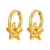 LT-MS-566 Fashion Trend Pendant Earrings for Women Trendy Electroplated 18K Gold Stainless Steel Hoop Earrings