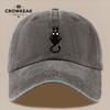 pc Running Black Cat Printed Baseball Cap Comfortable And Lightweight Urban Hat Korean Style WomenS Cap Vintage Distresse