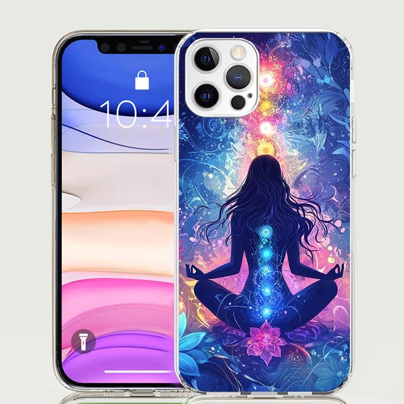 Чехол для телефона 'Йога Чакра Духовная Энергия Вселенная' Для iPhone 17 Air 16 15 Plus 11 14 Pro Max 13 Mini 12 7 8 + SE Патерн Арт Cust