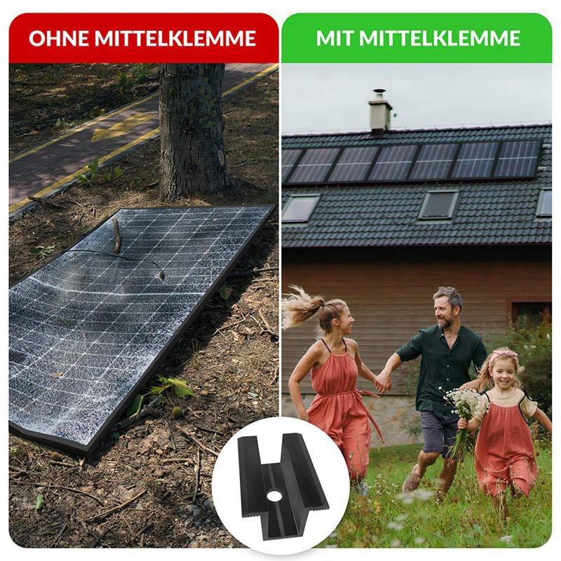 10 X Центральный зажим для PV солнечных панелей, Черный, Модульный зажим для всех высот рамы, Кронштейн для солнечных панелей для крыши солнечных панелей