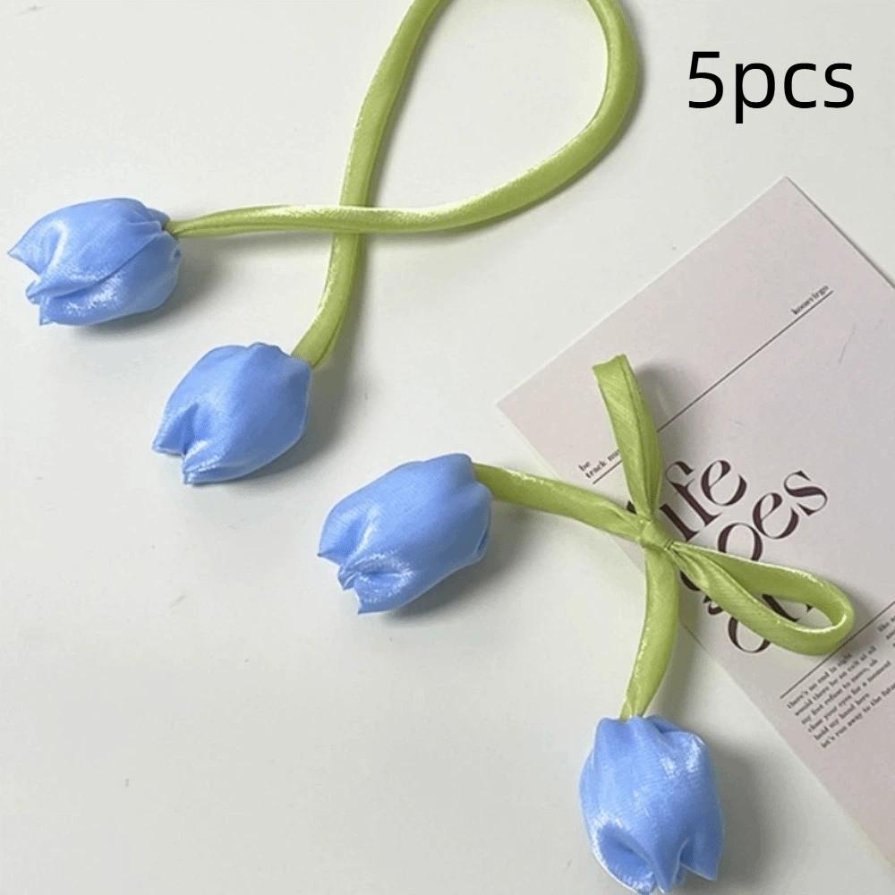 5Pcs Ornaments Tulip Lace-up Straps Sweet Hair Cord Accessories Elegant Curtain Tieback  Cake