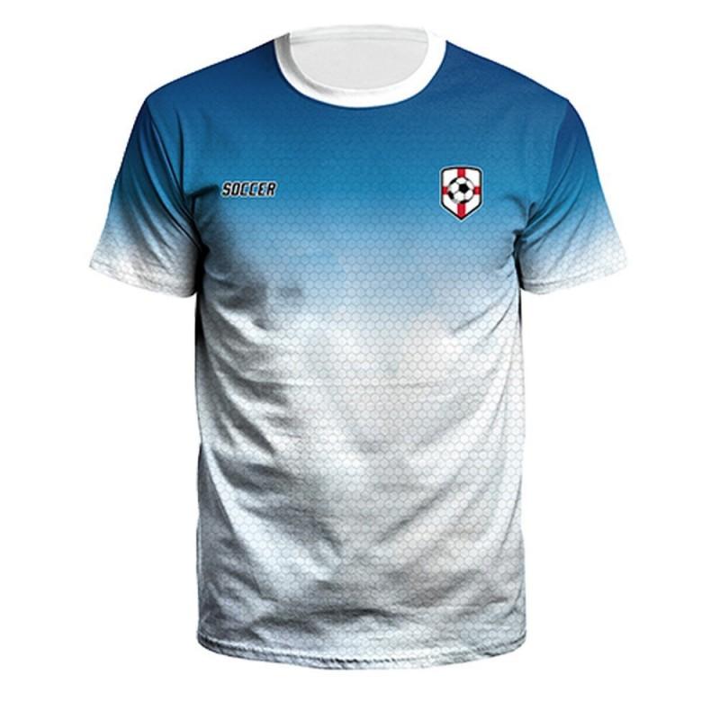 Mens Loose Fit Short Sleeve Crew Neck T-Shirt With 3D Print Soccer Fans Fall Sport Casual Wear