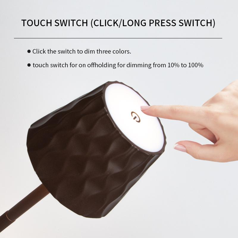 Новая волнистая настольная лампа с USB-зарядкой, сенсорное управление, 3 цвета, плавная регулировка яркости, ночник, подходит для бара, винных бутылок, настольные светильники