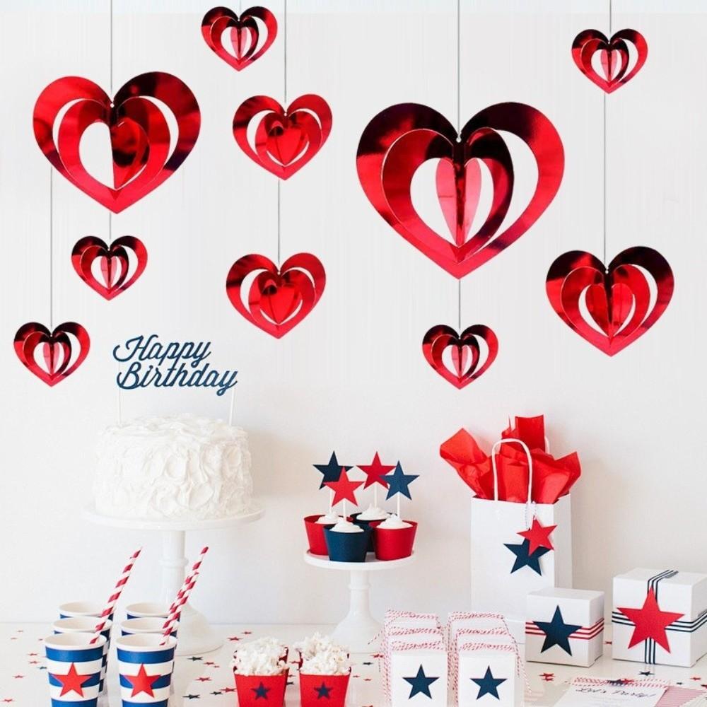 Romantic Valentine's Day Love Pulling Wedding DIY Love Spiral Pendant 3D Valentine's Day Hanging Ornaments Bridal Shower