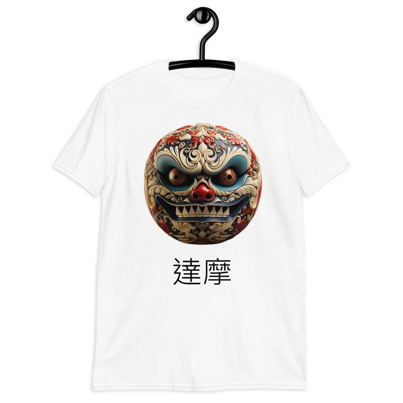 Japanese Daruma Doll Blue Face Red Hair Band Tshirt