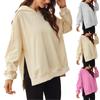 Womens Basic T-Shirts Long Sleeve Curved Hem Summer Tops Fitted Tees Clothing