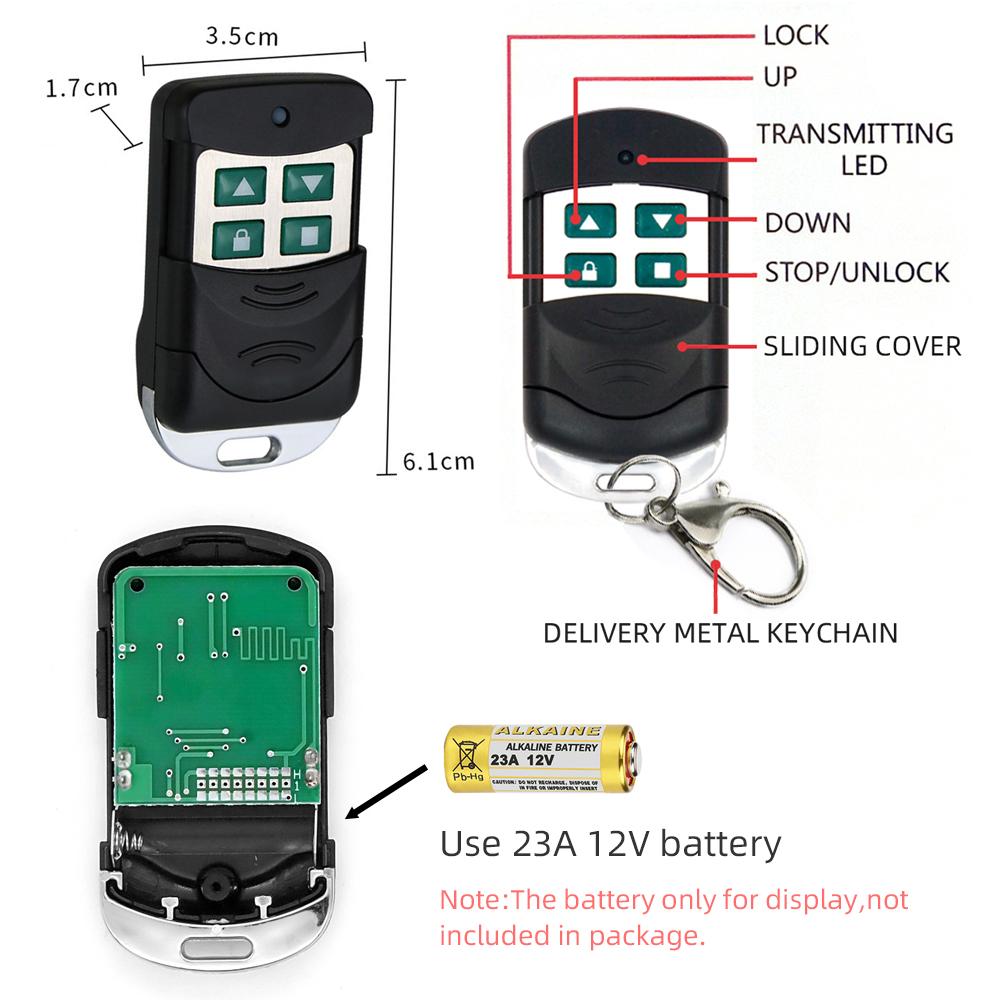 433Mhz Universal Remote Control Switch Smart Controller For The Garage Door Receiver Transmitter Rolling Shutter Tubular Motor