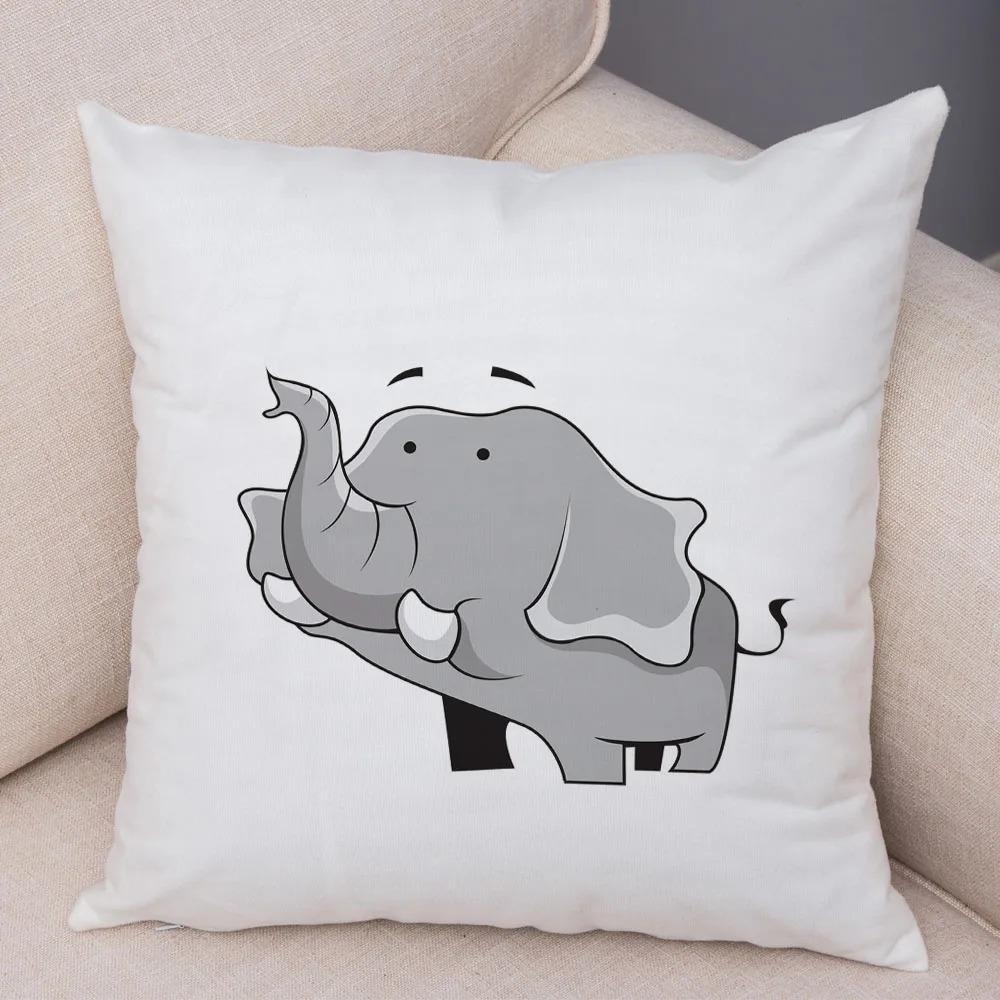 Забавные наволочки с изображением животных из мультфильмов для офиса, гостиной, дома, наволочки для автомобиля, украшения