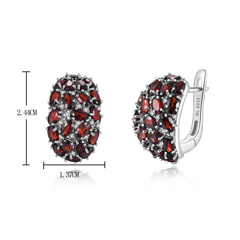 Удивительные серьги-кольца из стерлингового серебра 925 пробы, комплект ювелирных изделий из натурального красного граната, драгоценный камень из Мозамбика, женский подарок на годовщину