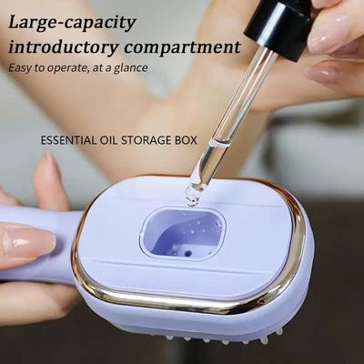 Электрическая массажная расческа с интеллектуальной вибрацией и подогревом для расслабления головы, подходит для использования в помещении и на открытом воздухе.