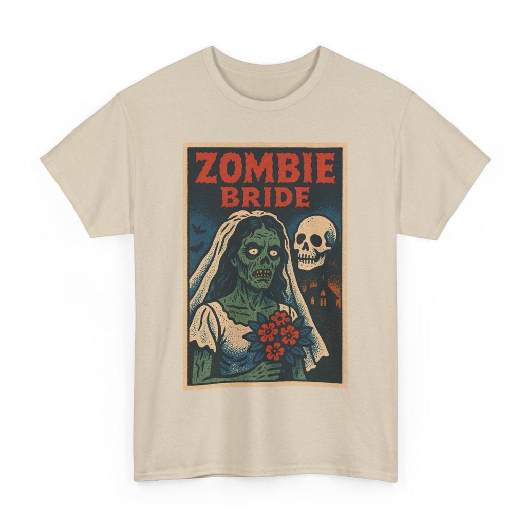 Zombie Bride T-Shirt: Retro Comic Halloween Wedding Tee