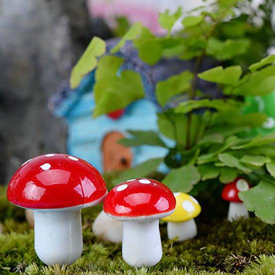 60 Pcs Foam Mushroom Miniatures Colorful Tiny Mushroom Figurines Miniature Mushroom Stakes