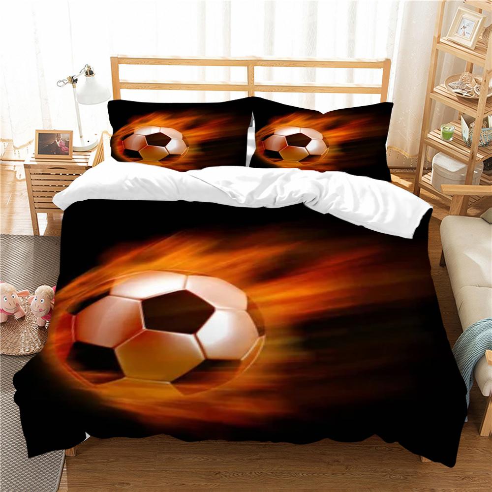 Футбольный пододеяльник, комплект королевского размера, постельное белье с футбольным принтом, домашние покрывала для мужчин и мальчиков, спортивные пододеяльники, комплект постельного белья