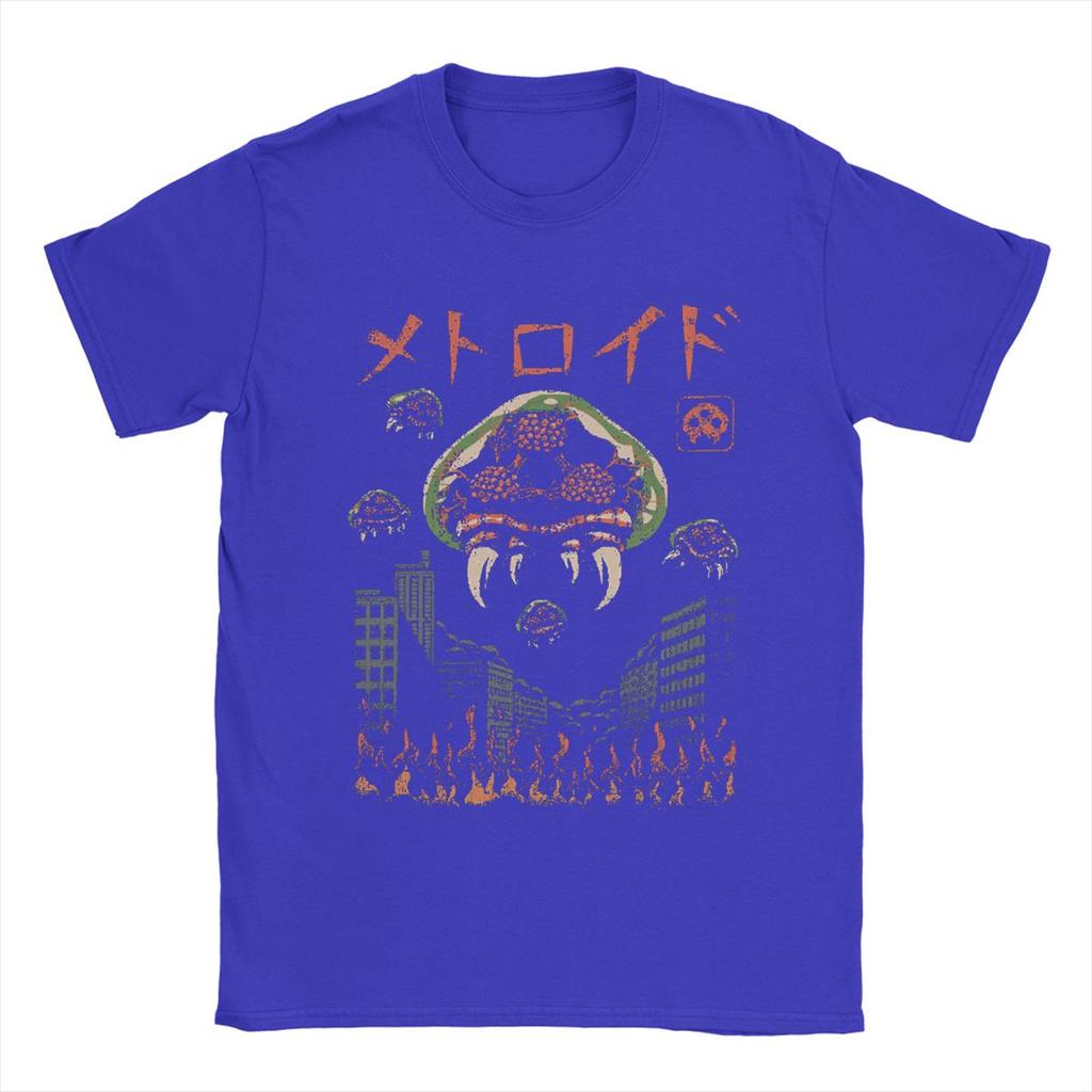 Футболка Parasitic Kaiju Super Metroid для мужчин, игровая креативная футболка из чистого хлопка, футболки с коротким рукавом, топы с графическим принтом