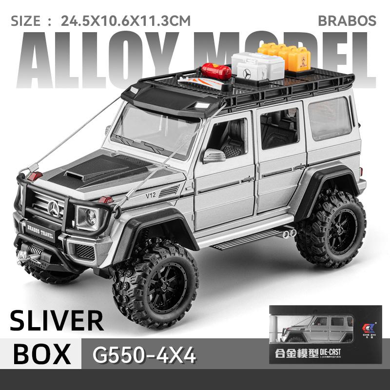 Масштаб 1/24 Mercedes-Benz G550 4X4 Модифицированная версия Внедорожник Литая модель автомобиля Звук Свет Инерционный автомобиль Украшения для ТВ-тумбы Подарок