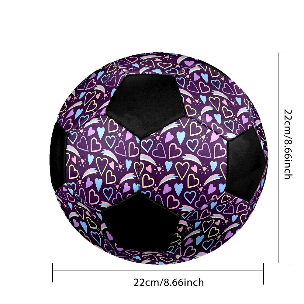 1PC Colorful Hearts Soccer Ball Size 5 Football Machine Sewn Indoor/Outdoor Universal Football A122