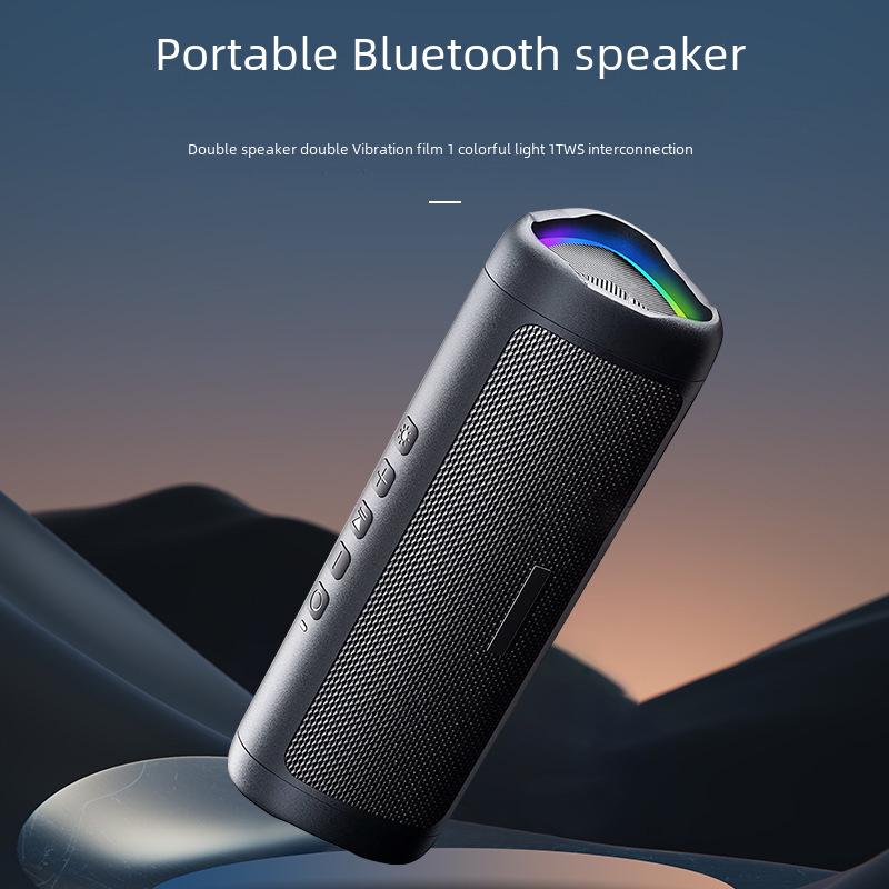 Портативный TWS-динамик Cerberus Bluetooth 5.3 с цветной подсветкой и HD-звонками, водонепроницаемый