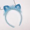 Девушки милые кошачьи уши в форме марлевых повязка на голову с блестками повязка для волос обруч аксессуары