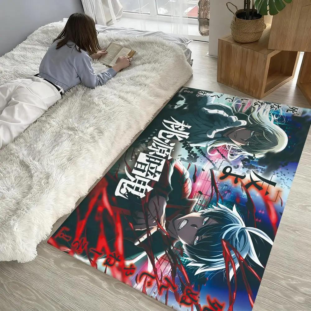 Tougen Anki Dark Demon of Paradise Thickened Absorbent Non-Slip Floor Mat Bedroom Living Room Door Mat Flannel Rug