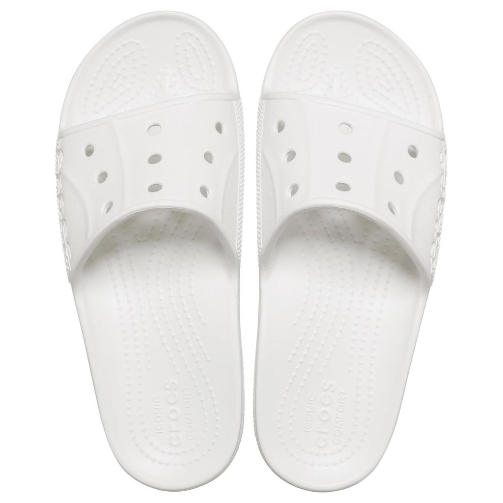 Crocs Baya II Slide Удобные Универсальные Нескользящие Шлепанцы Унисекс Сандалии Белые 208215-100