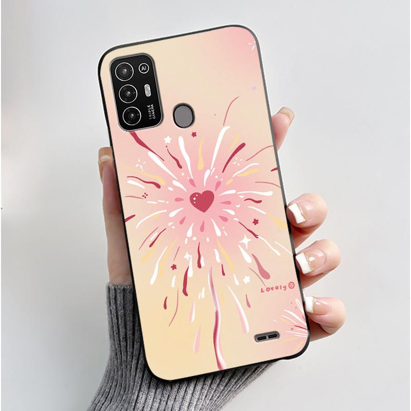 Casing For ZTE Blade A52 / A52 Lite Case Aesthetic Cute Cat Astronaut Phone Case Black Soft Silicone TPU Back Cover Bumper Shell