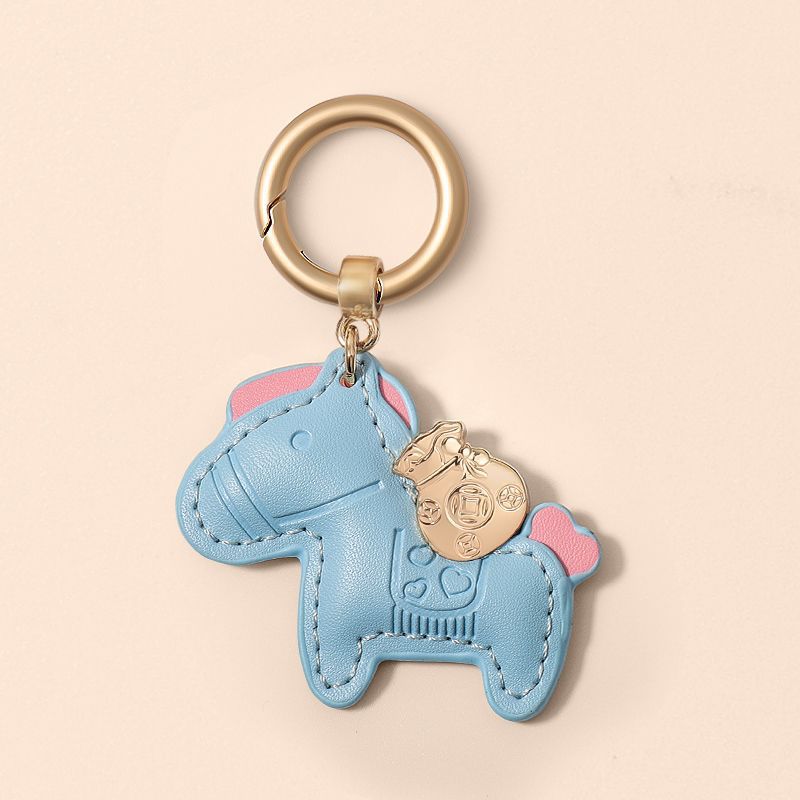Women's Bag Charm Decoration Bag Pendant Cartoon Rocking Wooden Horse Women's Leather Bag Charm Key Chain Cute Bag Accessories Gifts
